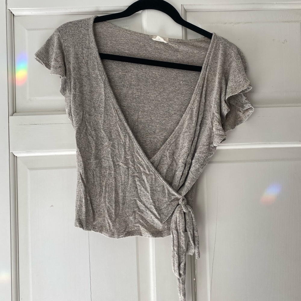 Wrap Front Flowy Crop Top